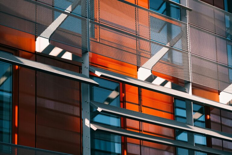 Blue and Orange architecture that shows movement like how interest rates affect Municipal Bonds